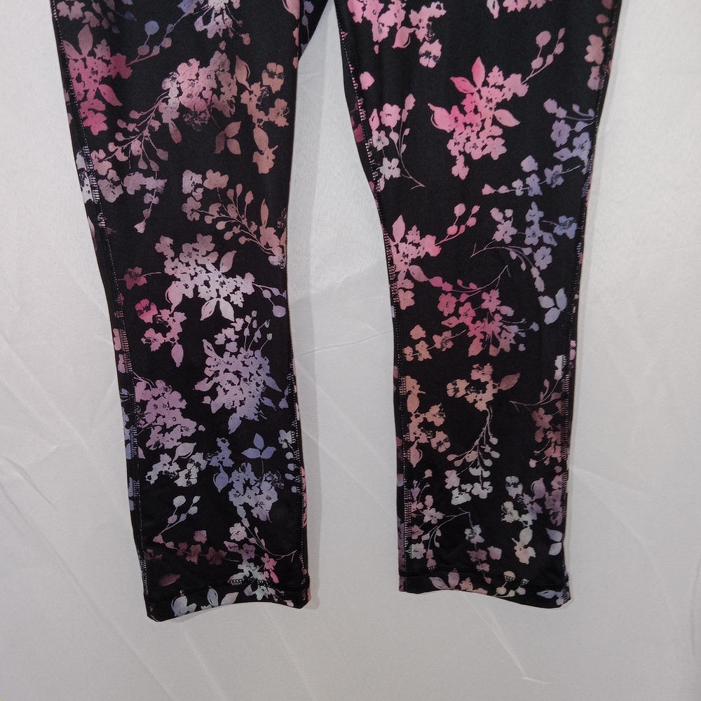 ZELOS Yoga Floral Print Ankle Leggings Size L Beautiful - Picture 2 of 11